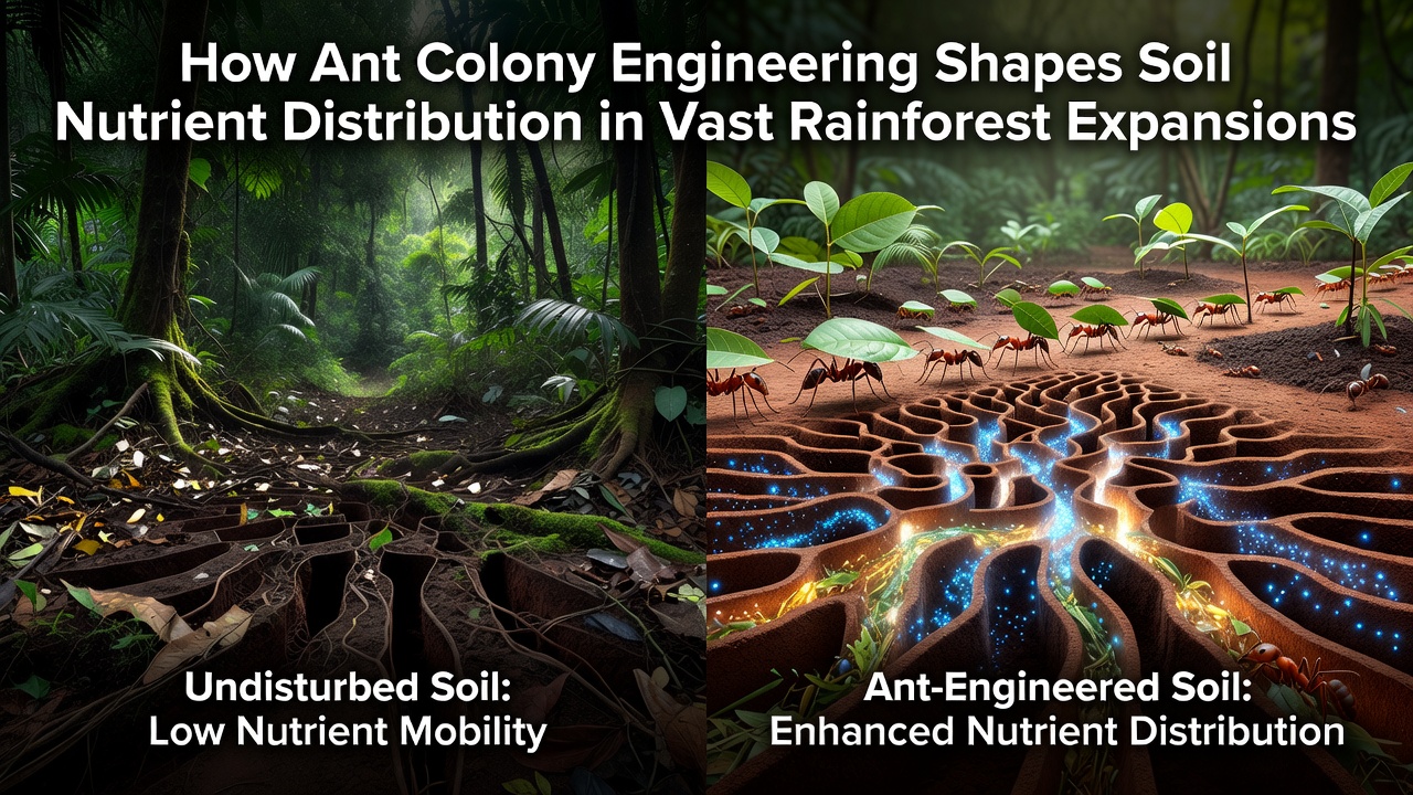 How Ant Colony Engineering Shapes Soil Nutrient Distribution in Vast Rainforest Expansions