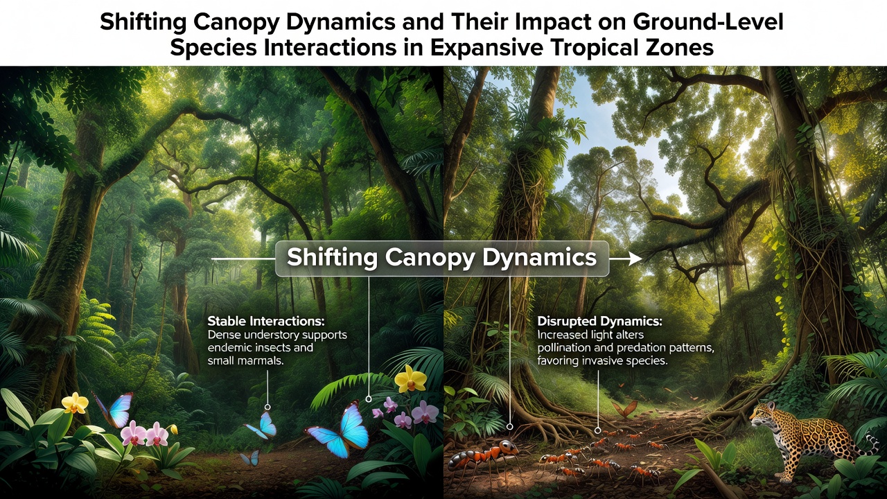 Shifting Canopy Dynamics and Their Impact on Ground-Level Species Interactions in Expansive Tropical Zones